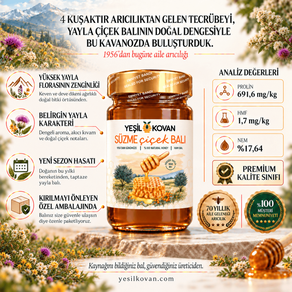 Yüksek Yayla Çiçek Balı - Süzme