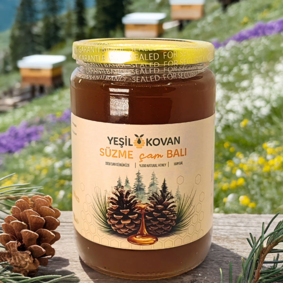 Süzme Çam Balı 850 Gr - Cam Kavanoz