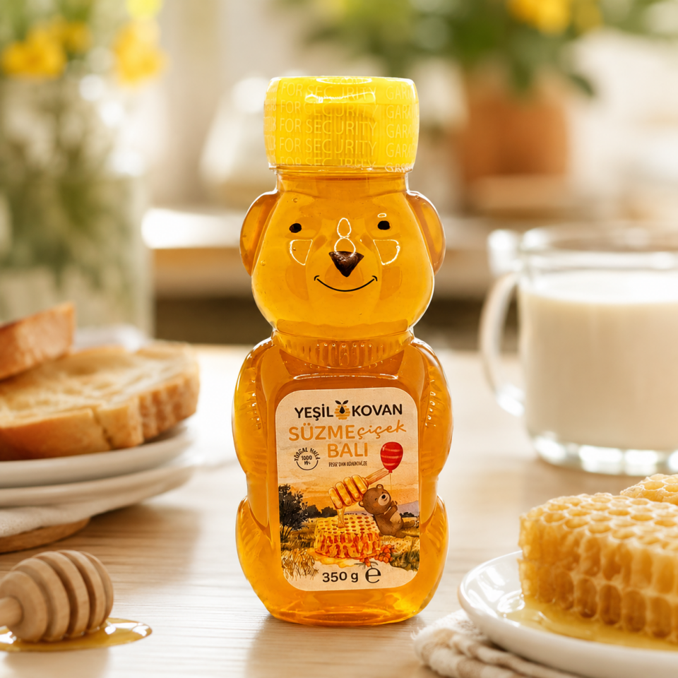 Çocuklara Özel Ayıcık Şişede Çiçek Balı 350 Gr